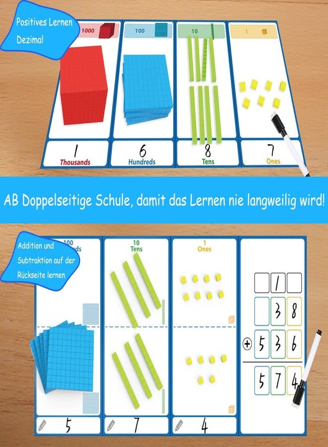 JUGGPENG Base Ten Blocks for Math, Place Value Blocks, Base 10 Math Manipulatives for Kids, Plastic Math Cubes, Number Blocks, Math Counting Cubes for Kindergarten 1st-3rd Grade, 137 Pcs - Image 2